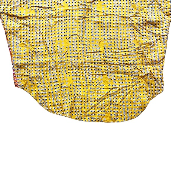 Anthropologie Silk Sanchita Placed Pixels Blouse Boxy Top Drop Raw Edge Sz L - Picture 4 of 12